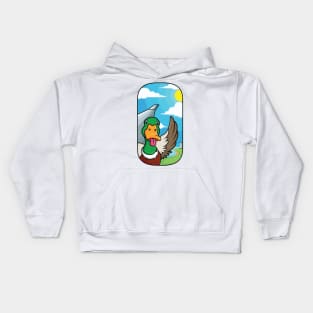 duck cartoon tongue plane window Kids Hoodie